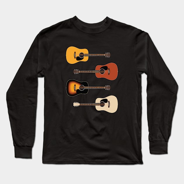 Dreadnought Style Acoustic Guitar Pack Long Sleeve T-Shirt by nightsworthy